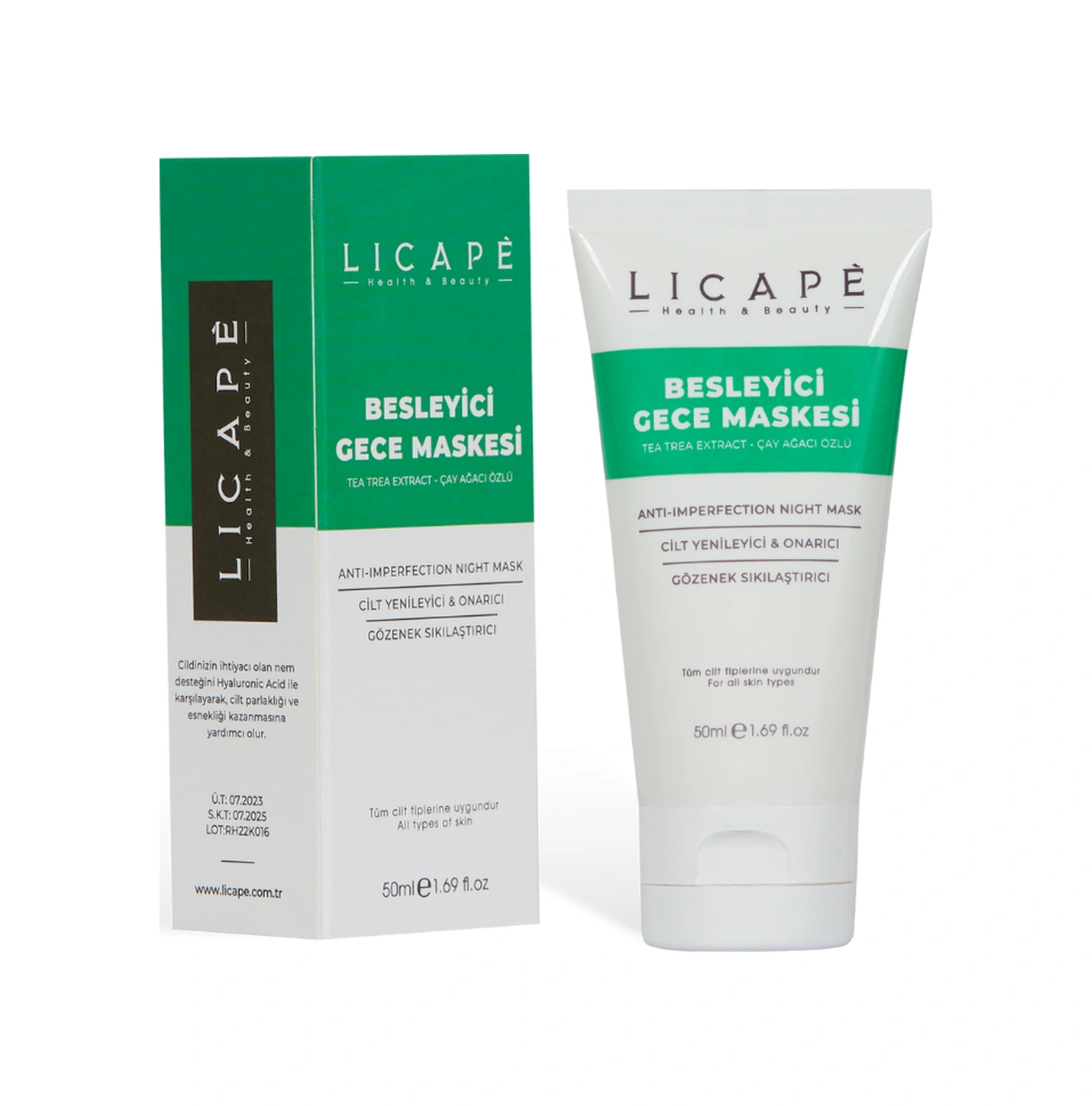 Licape Besleyici Gece Maskesi ( Çay Ağacı Özlü ) 50 ml