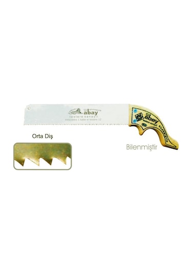Abay Orta Diş El Testere 12 No - Ahşap Sap