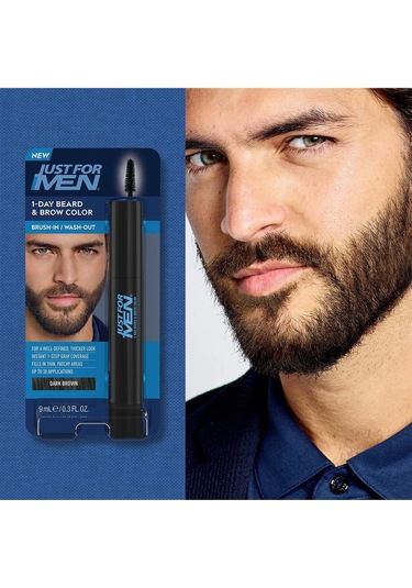 Just For Men 1 Günlük Geçici Sakal Ve Kaş Boyası Koyu Kahverengi 9ml