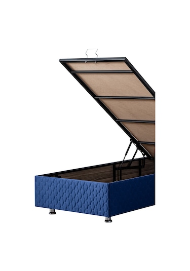 Setaymobilya Baza, Şah Lacivert Tek Kişilik Baza + Başlık, Mdf - Setay