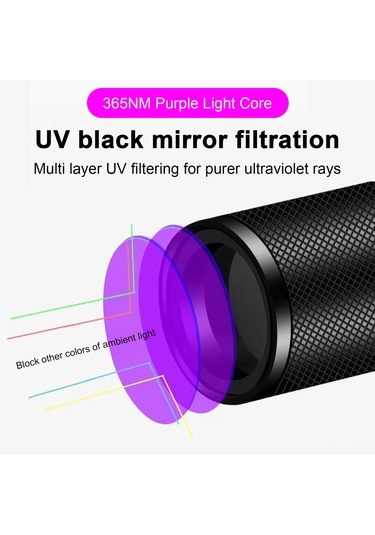 Ranyeek 365nm Uv Tespit Feneri, Kedi Mantarı Ve Parça Tanıma, Alüminyum Gövde, 500mah Şarjlı Pil, Siyah Siyah