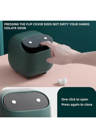 Fastbuy Xj-cute Mini Masaüstü Çöp Kovası Kapaklı Çift Taraflı Çöp Kovası Çoklu Senaryolara Uygun Çöp Kovası