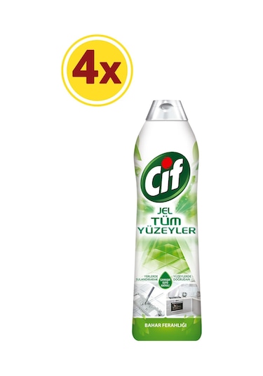 Cif Jel Tüm Yüzeyler Yüzey Temizleyici Bahar Ferahlığı 4 x 750 ML