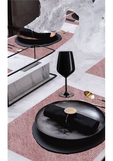 6'lı Kadife Dokulu Servis Peçetesi Pembe