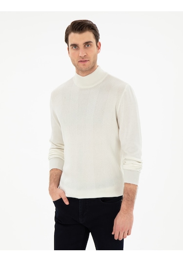 Pierre Cardin Erkek Ekru Kazak /triko 50300498-vr019 Ekru