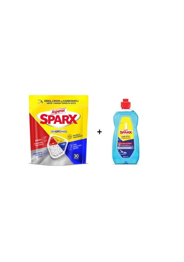 Asperox Sparx Bulaşık Makinesi Tableti 30'lu + Parlatıcı 400 ML