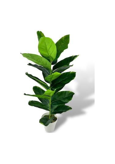 Yapay Çiçek Starliçe 80cm 23 Yapraklı Salon Çiçeği Beyaz Saksılı Yapay Bitki