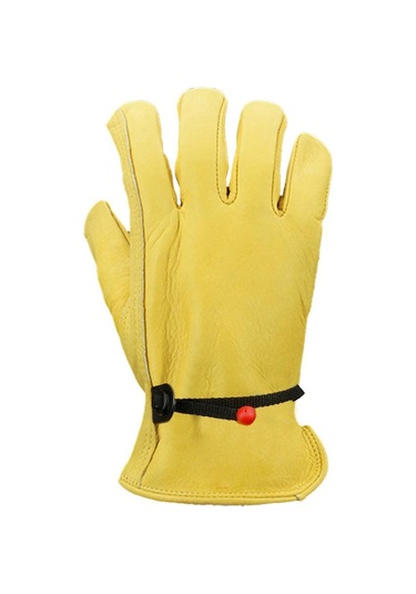 Feıjıeast Sığır Derisi Deri İş Eldivenleri Bahçe Motosiklet Sürüş Kaynak Koruma Atölyeleri İçin Kaymaz