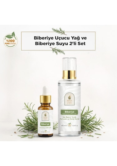 Biberiye Suyu Ve Yağı Seti Doğal Saç Ve Cilt Bakımı