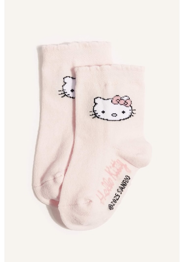 Defacto Kız Bebek Hello Kitty Kaydırmaz Taban 3lü Pamuklu Uzun Çorap F6739a5nspn1 Pembe