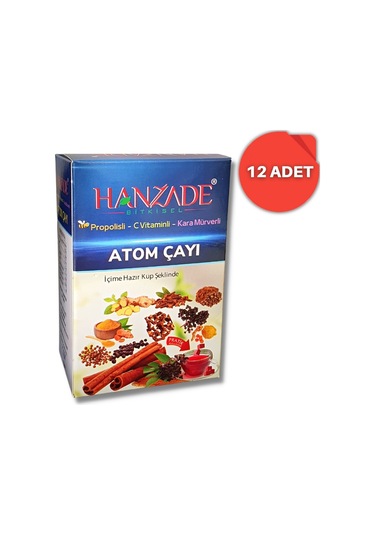 Hanzade Bitkisel Propolisli C Vitaminli Kara Mürverli Atom Çayı 12 x 150 G