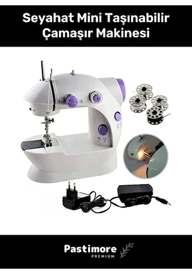 Pastimore Premium Taşınabilir Elektrikli Hız Ayarlı Kademeli Otomatik Mini Dikiş Makinesi