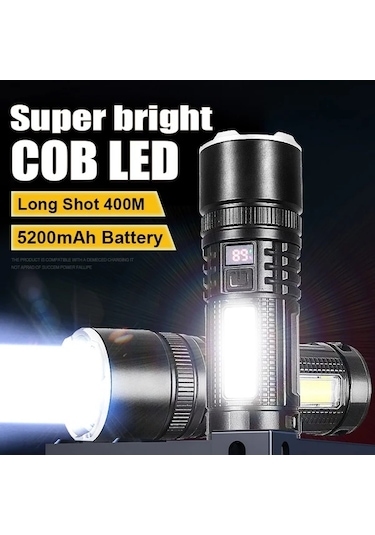 Xuweiwei 1 Bilgisayar Yeni 2025 Modeli 5200mah Bataryalı Cob Yan Işık Dahili Yüksek Parlaklık Uzun Süreli Çalışma Wl-25 Uzun Menzilli Lamba Altın