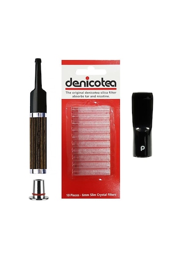 Denicotea 25006 Karbon Filtreli 6-9Mm Lüks Slim Sig.Ağızlığı Ahşa