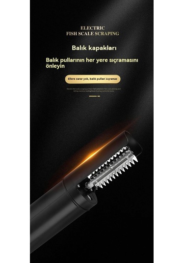 Jian Fan Tam Otomatik Balık Pulu Makinesi Elektrikli Balık Pulu Planya Siyah Siyah