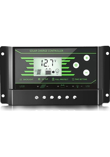 Güneş Kontrol Cihazı 12v/24v Çift Usb Pwm Sokak Lambası Akıllı Şarj Kontrol Cihazı 10a