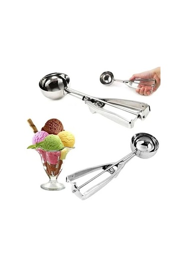 Lüx Paslanmaz Çelik Dondurma Helva Ve Kurabiye Kaşığı 22cm GÜmüş