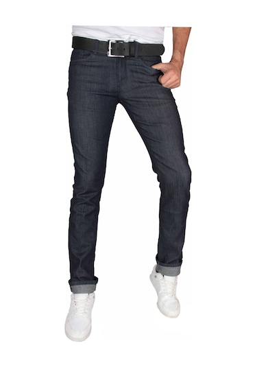 Içi Polarlı Likralı Kışlık Kalın Erkek Kot Pantolon 1242 Koyu Lacivert