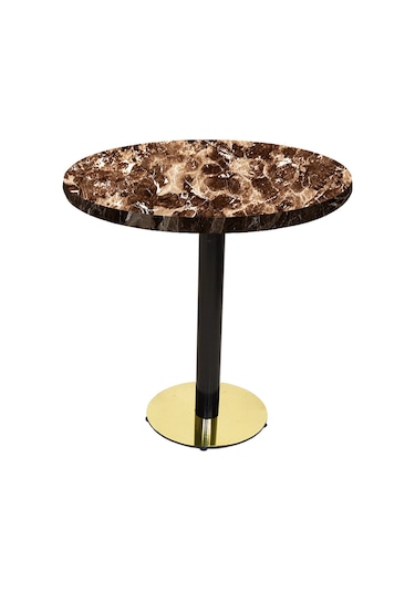 Karanfil Laminat Gold Yuvarlak Masa Q80