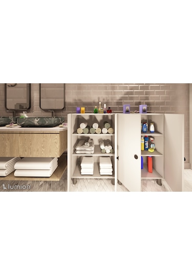 Olimpos Çok Amaçlı Mutfak Banyo Ayakkabılık Dolabı 137 Cm Çok Renkli