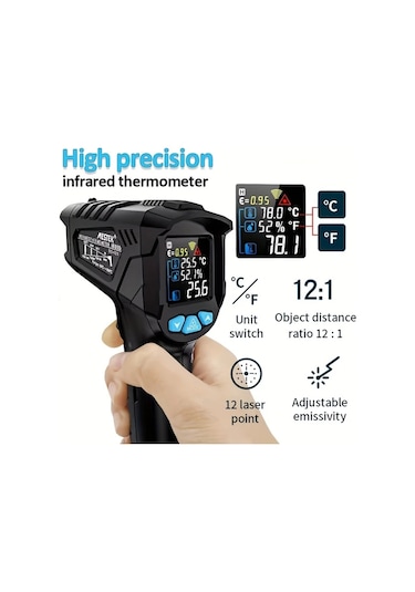 Motion003 Mestek Ir01a Dijital Kızılötesi Termometre Temassız -50 C İla 800 C Lcd Ekran P