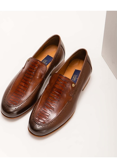 Tamer Tanca Erkek Hakiki Deri Taba Makosen Ayakkabı 477 48297 Erk Ayk Y22 Taba Bufalo/taba Deve Taba