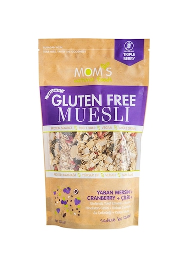 Moms Glutensiz Yaban Mersini ve Çilekli Müsli 300 G