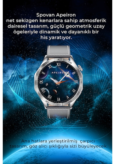 Spovan Apeiron Tansiyon Ölçer Akıllı Saat (Distribütör Garantili)