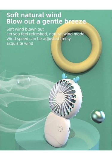 Zeeful Yaz Taşınabilir Mini Fan Küçük Cep Fanı Karikatür Fan