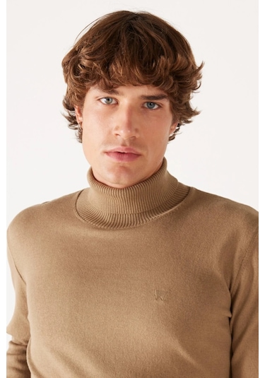 Wrangler Balıkçı Yaka Koyu Bej Erkek Kazak W8d42pm24 Koyu Bej