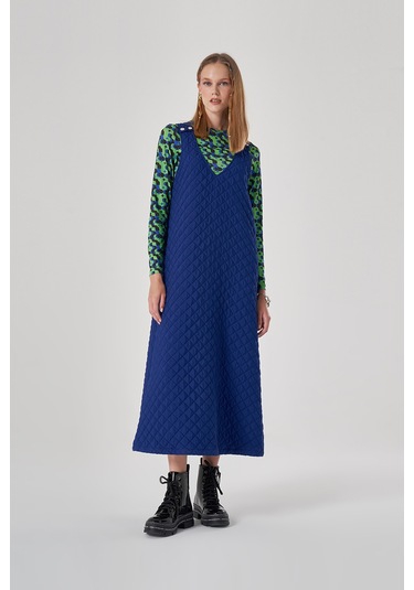 Kapitone Saks Jile Elbise