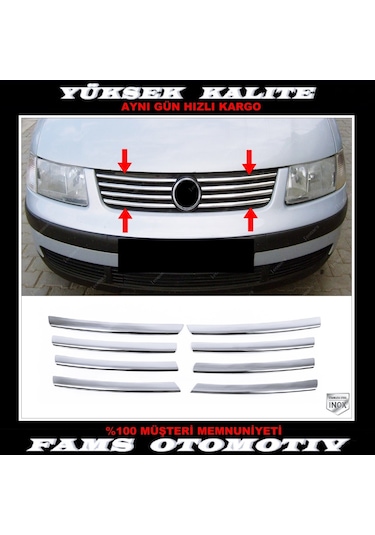 Vw Passat B5 Krom Ön Panjur 8 Prç. 1996-2001 Arası P.Çelik