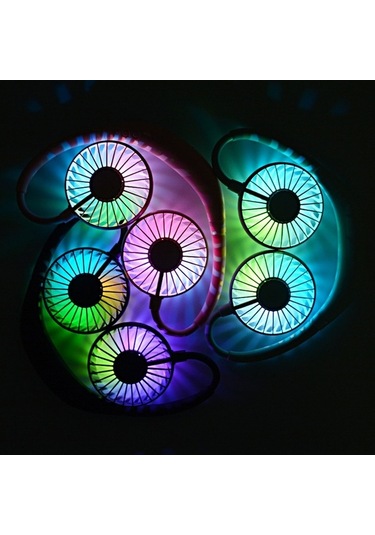 Didadodo Portatif Boyun Fanı: 3 Hız, 7 Renk Led, Şarj Edilebilir, Aromaterapili Spor Ve Seyahat İçin Diğer