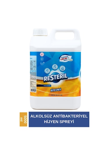 Resteril Antibakteriyel Doğal Alkolsüz Dezenfektan Yüzey Hijyen Spreyi 5 L