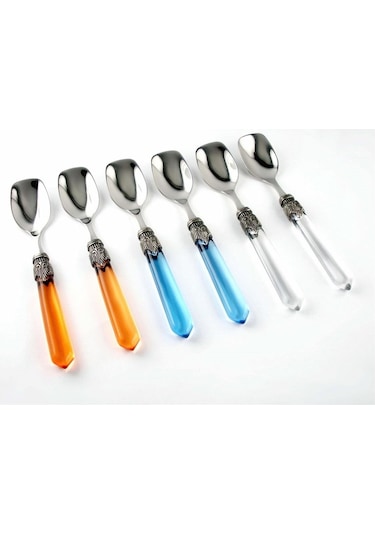 Rivadossi Venezia Renkli 6 Kişilik Dondurma Kaşığı Çok Renkli