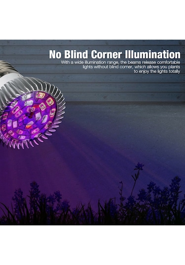 Youtek E27 28w Tam Spektrum Led Bitki Işık Lambası - İç Mekan Fidanlama Ve Çiçek Bakımı İçin Geliştirme Lambası