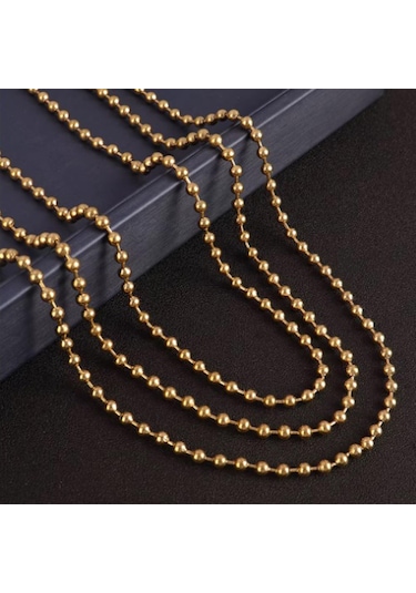 Pigado 316l Paslanmaz Çelik 2 Mm Yuvarlak Top Model Unisex Kolye 001