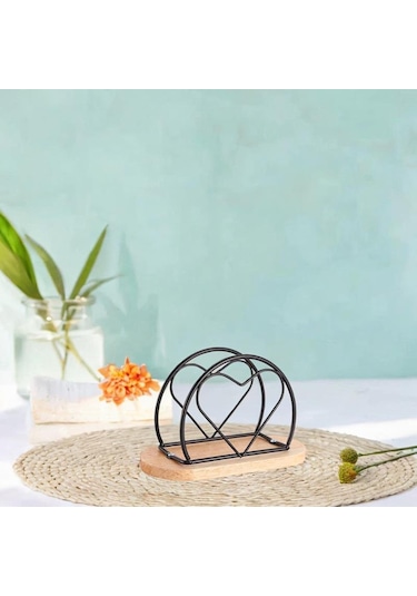 Homyl Masa Masaüstü Süsleme Şekli Için Peçete Tutucu Siyah