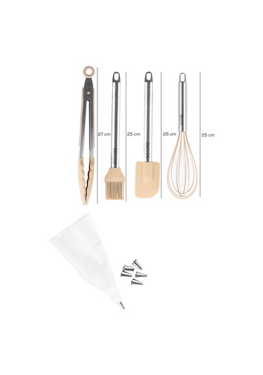 Porsima 3161 10 Parça Pasta Ve Tatlı Servis Seti Kek Pasta Şekillendirme Araçları Kapicino Kahverengi