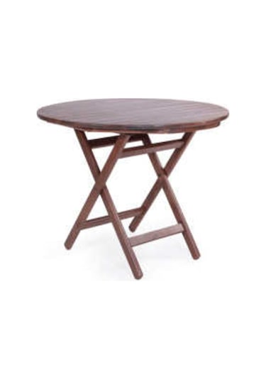 Bahçecimobilya Buzludja Ahşap Bahçe Masası - Buzludja Masa 70'Lik Ceviz