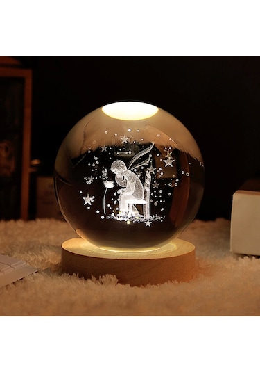 Ahşap Altlıklı Usb'li Gece Lambası Çok Renkli