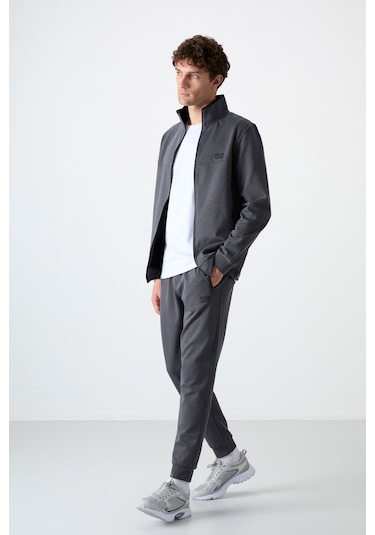 Tommy Life Hugo Koyu Gri Jogger Erkek Eşofman Takım - 85198 Koyu Gri