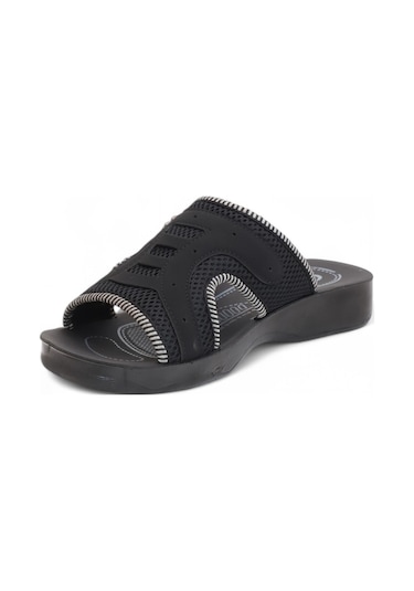 2170-flex Soft Fileli Günlük,umre Ve Hac İçin Uyumlu Erkek Terlik Siyah