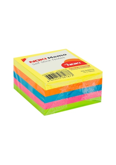 Noki Memo Stick 75X75 Mm 400 Yaprak Neon Yapışkanlı Not Kağıdı