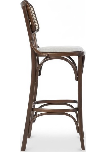 Sofa Hazeranlı Ahşap Bar Sandalyesi Ceviz
