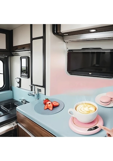 Xuweiwei Yeşil Akıllı Isıtmalı Bardak Altlığı 3 Sıcaklık Ayarlı Usb Şarjlı Ev Ofis Termal