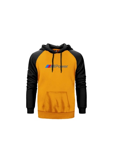 Bmw M Power Text Sarı Renk Reglan Kol Sweatshirt Sarı