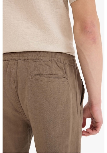 DeFacto %100 Pamuk Keten Görünümlü Pantolon Beli Lastikli Slim Fit Dar Kesim Cepli Düz Paça D2671AX25SMBN534 DeFacto %100 Pamuk Keten Görünümlü Pantolon Beli Lastikli Slim Fit Dar Kesim Cepli Düz Paça D2671AX25SMBN534