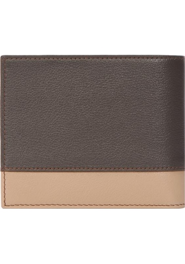 Cengiz Pakel Hakiki Deri Şerit Detaylı Yatay Erkek Cüzdan 27513 - Kahve/toprak Çok Renkli