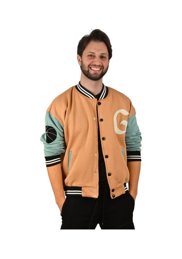 Deepsea Erkek Çıtçıtlı Kolej Mont 2304761 Kahverengi - Yeşil